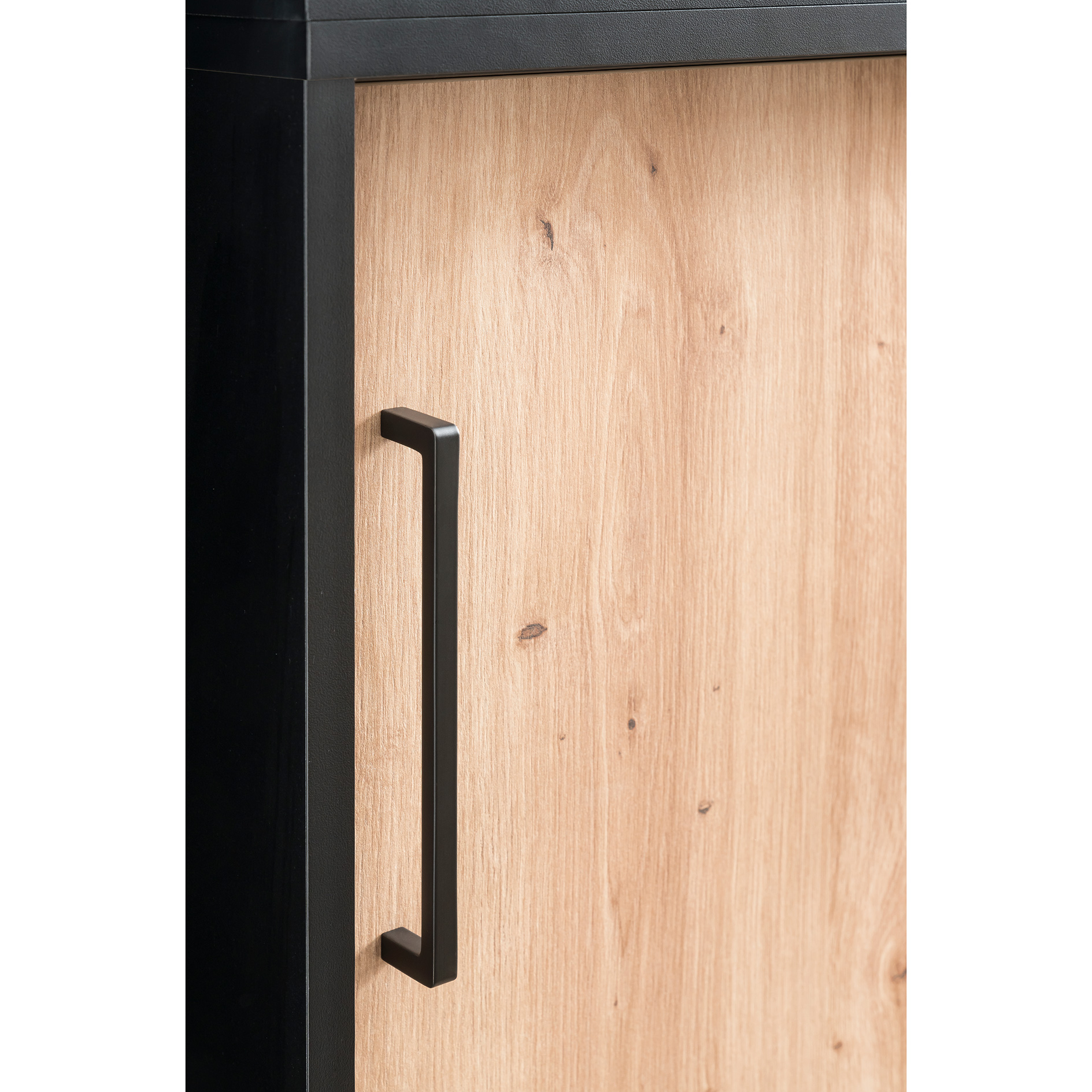 Aktenschrank - schwarz matt - Artisan Eiche - 2 Fächer