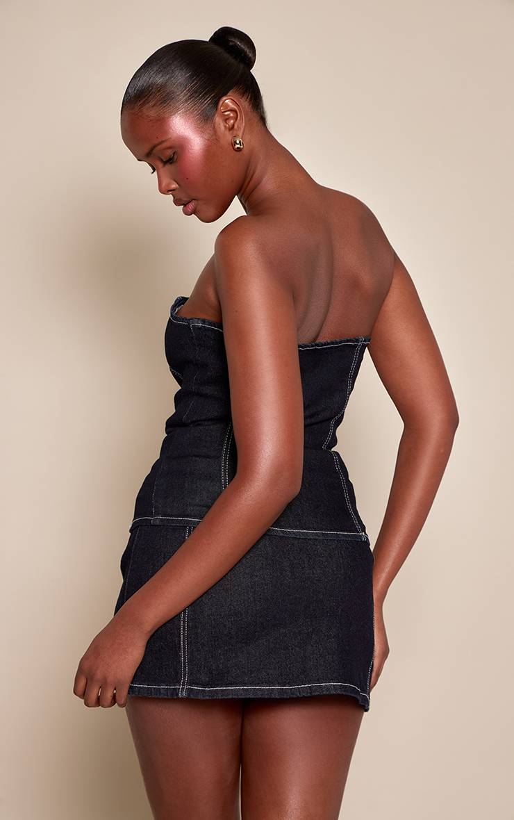 Raw Indigo Wash Mini-jupe En Denim Brut