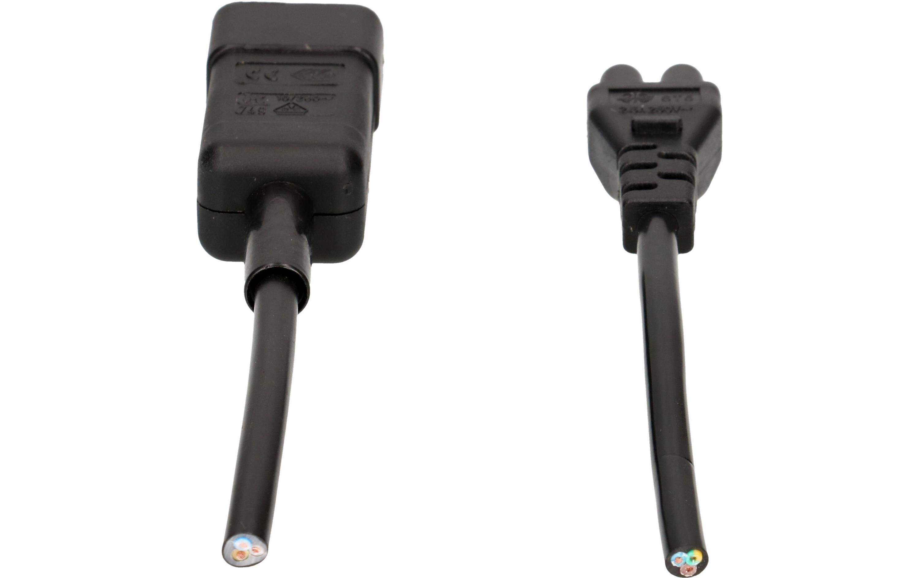 Gerätekabel 1.5 m C5-C14C13 auf C14, 3-polig, 230 V, 1.5 m, rot