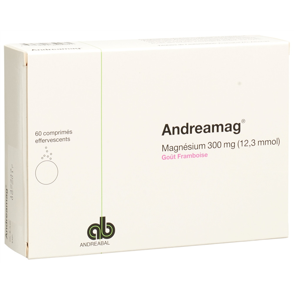 ANDREAMAG Brausetabl 300 mg mit Himbeeraroma Ds 60 Stk<br>60 Stück, Dose, Brausetablette, mit Himbeeraroma