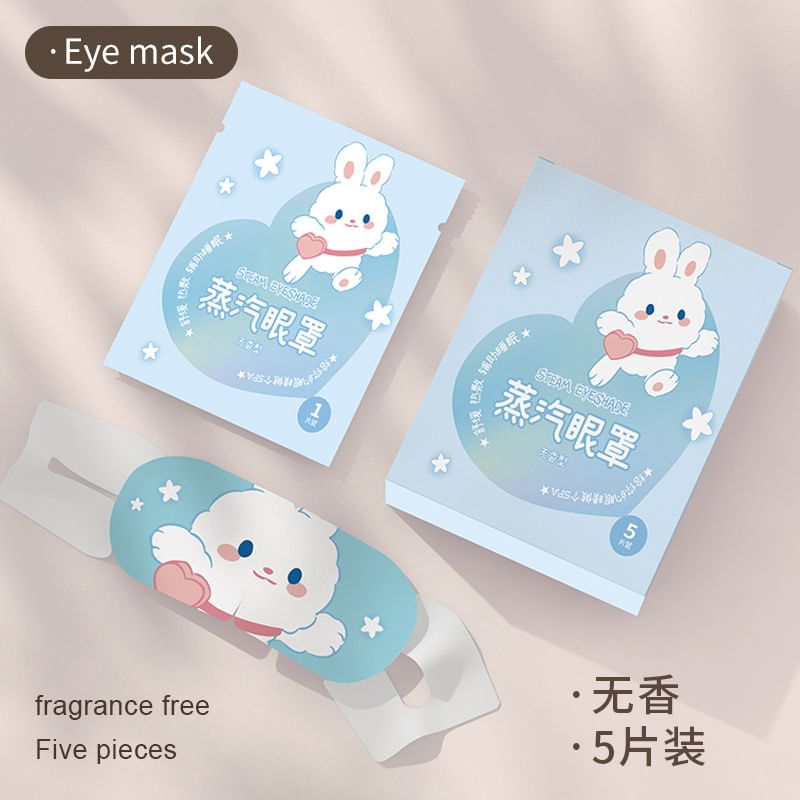 Coolkiss - Set van 5: Wegwerpbaar stomend oogmasker voor op reis (verschillende designs)