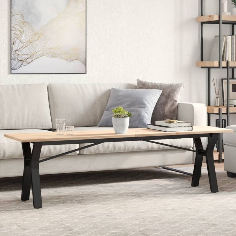 vidaXL - Salontafel - Y-frame - Massief Grenenhout - Staal - 160x40x45 cm