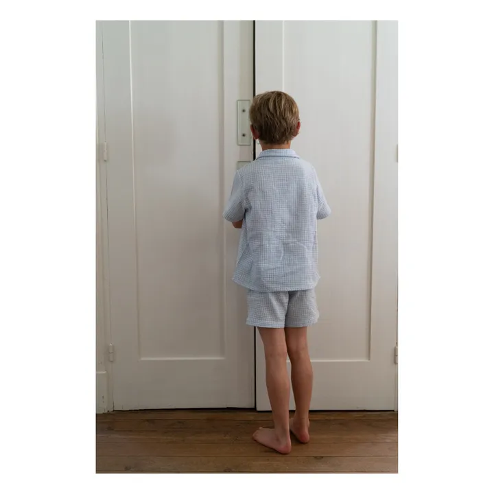 Risu Risu Pyjashort Rieur Coton Bio | Bleu