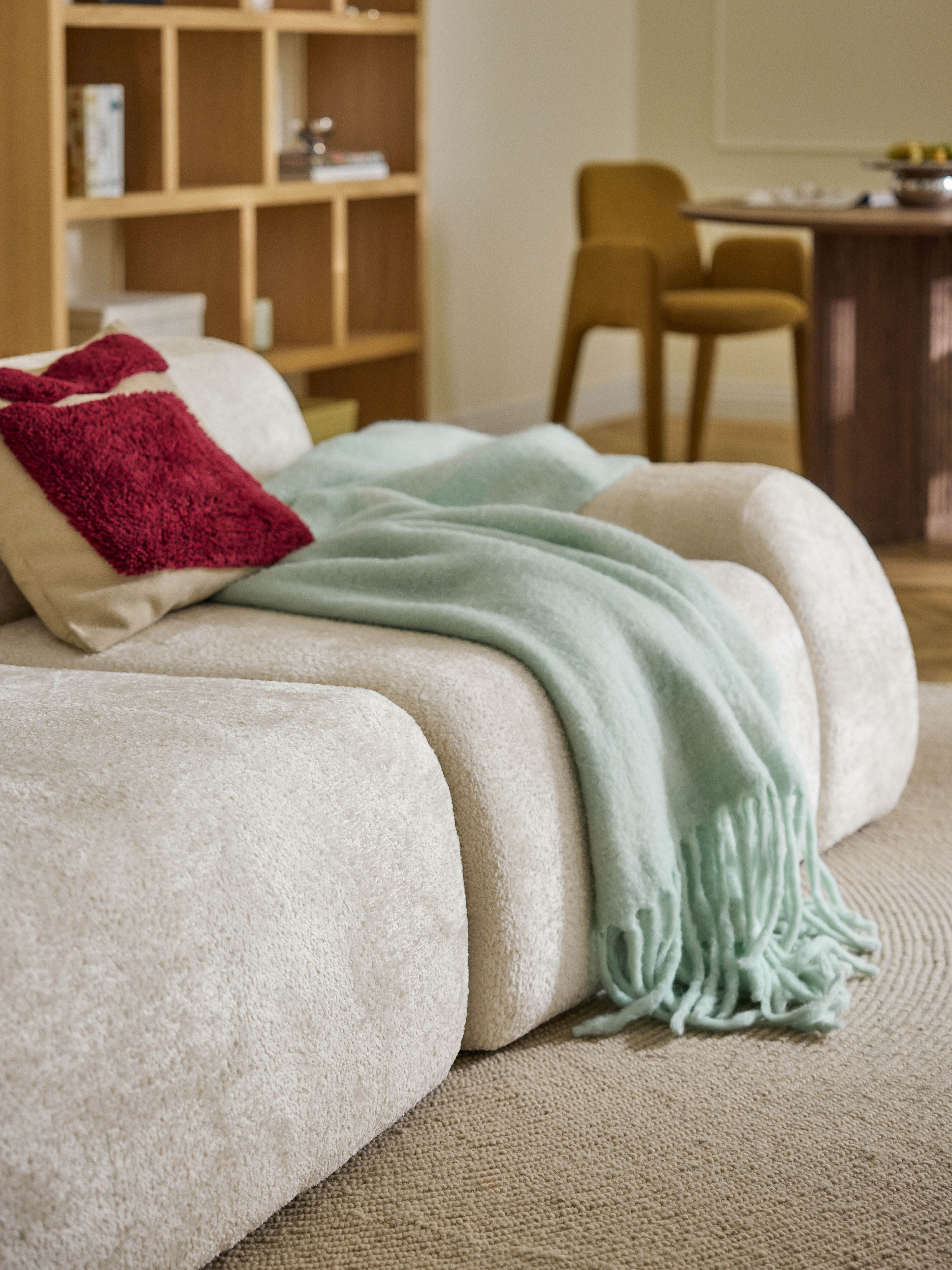 Modulaire teddy bouclé chaise Wolke (3-zits)