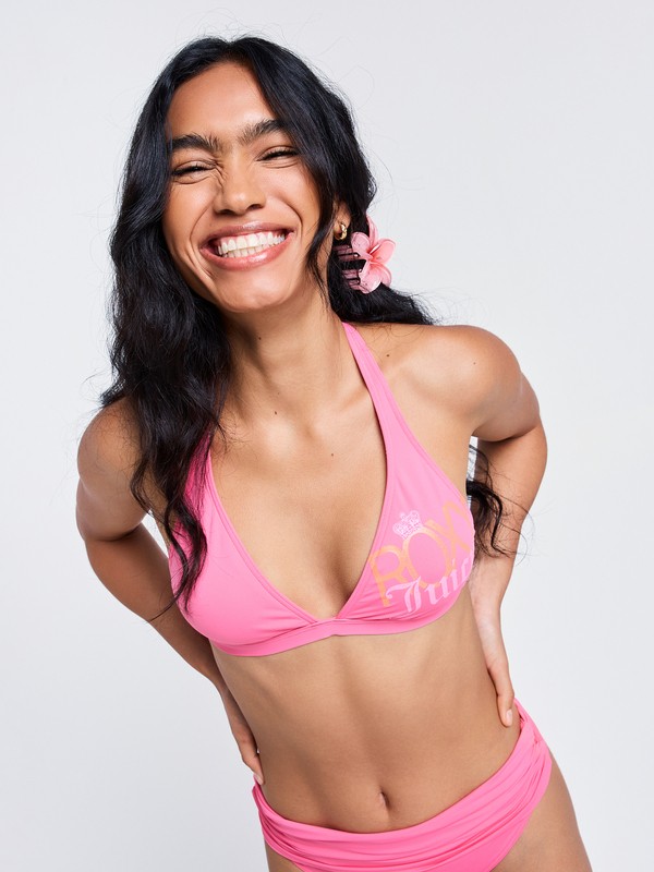 Roxy X Juicy Couture Haut de bikini triangle Rose Femme