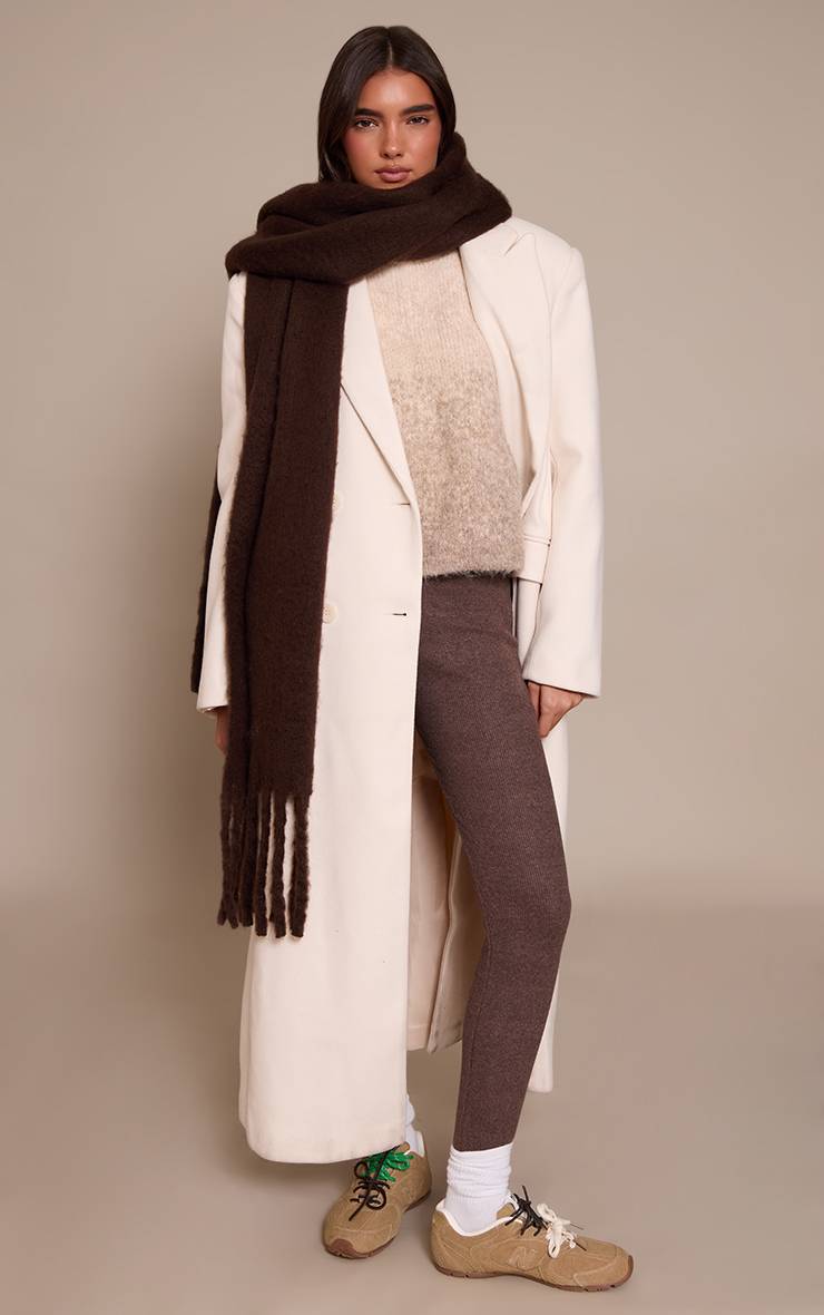 Chocolat Legging Côtelé Brossé