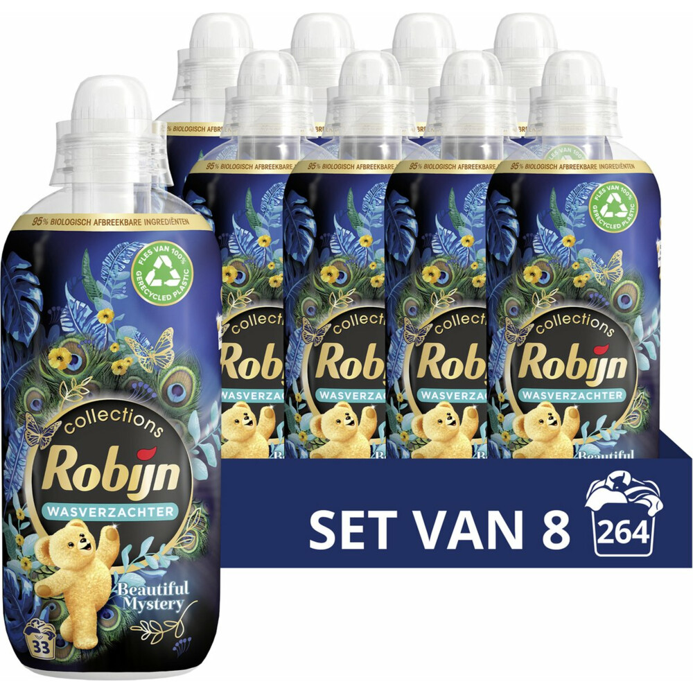 8x Robijn Wasverzachter Beautiful Mystery 33 Wasbeurten825 ml