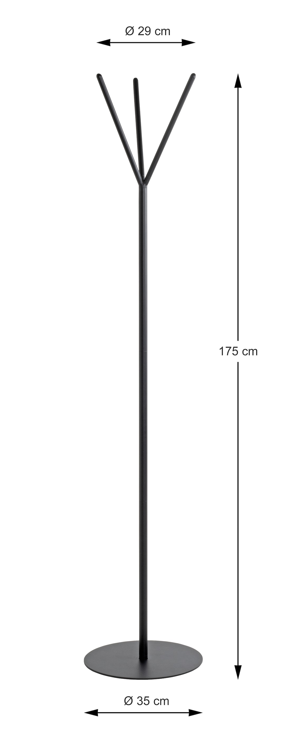 Garderobenständer 35 x 173 cm schwarz