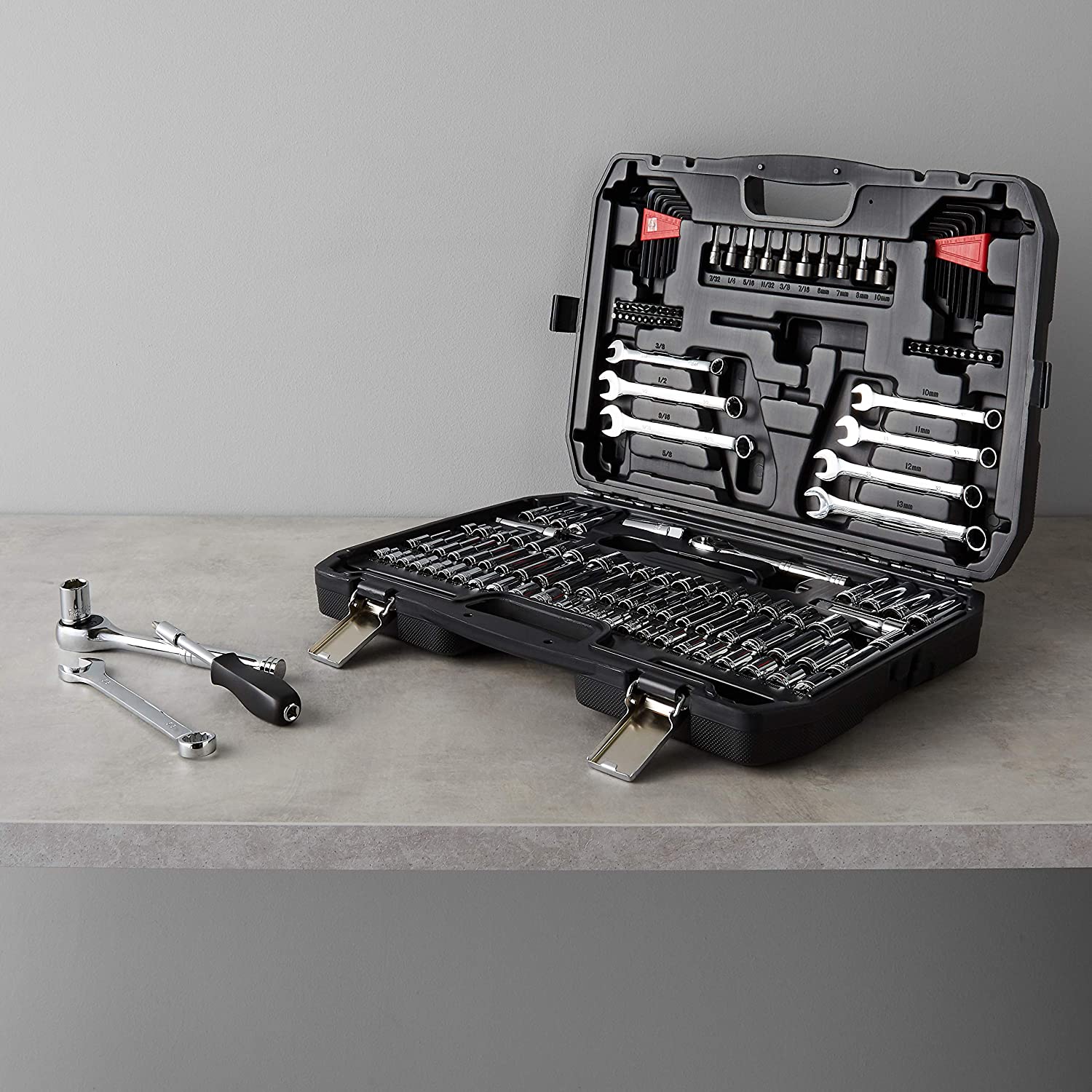 Basics Mechanic Tool Kit and Socket Set With Case - Set of 123