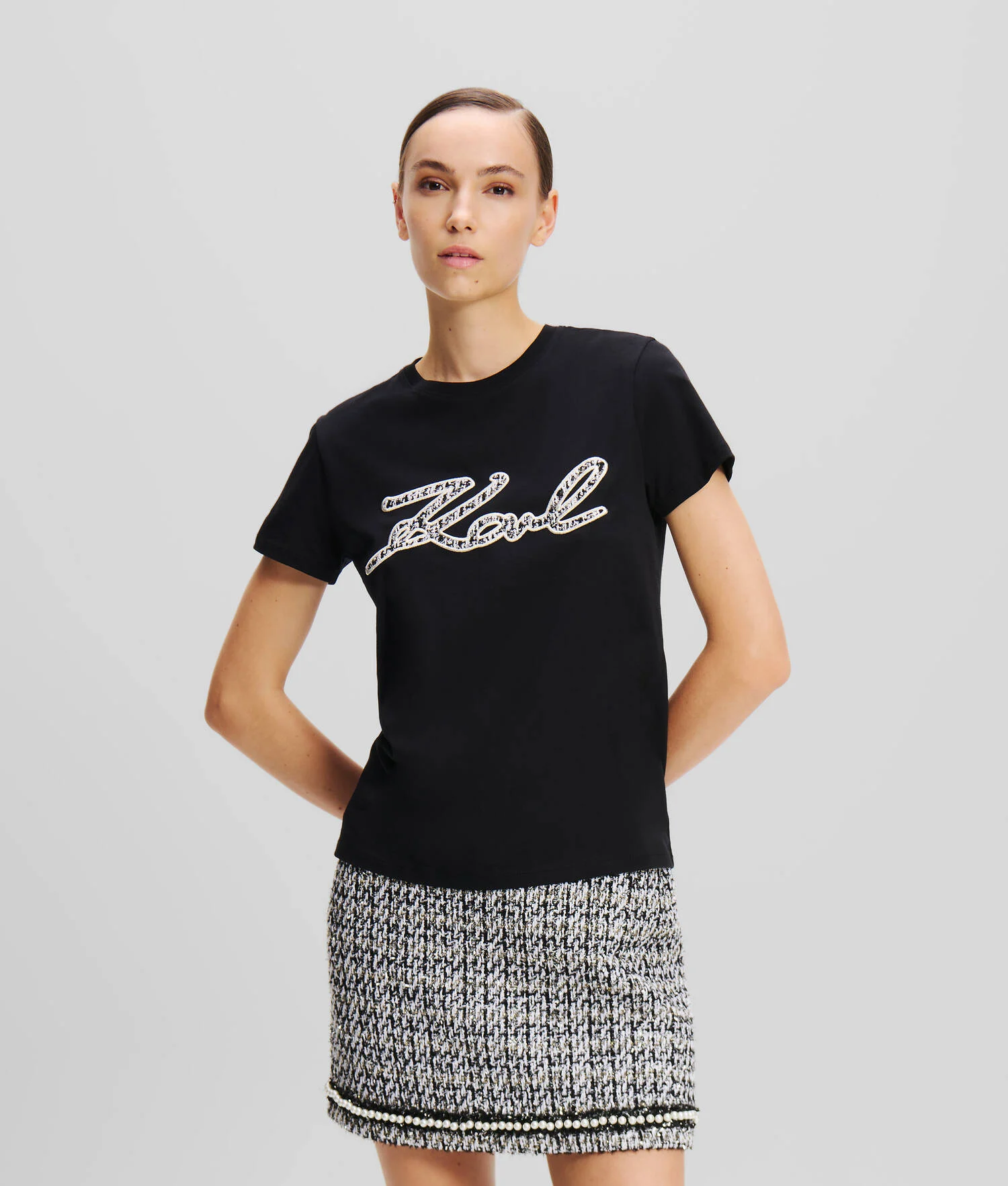 T-SHIRT EN BOUCLÉ KARL SIGNATURE