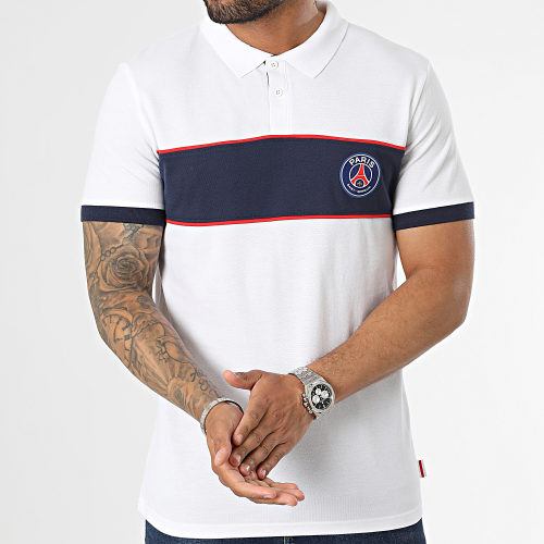 Polo Manches Courtes Stripe Paris Blanc