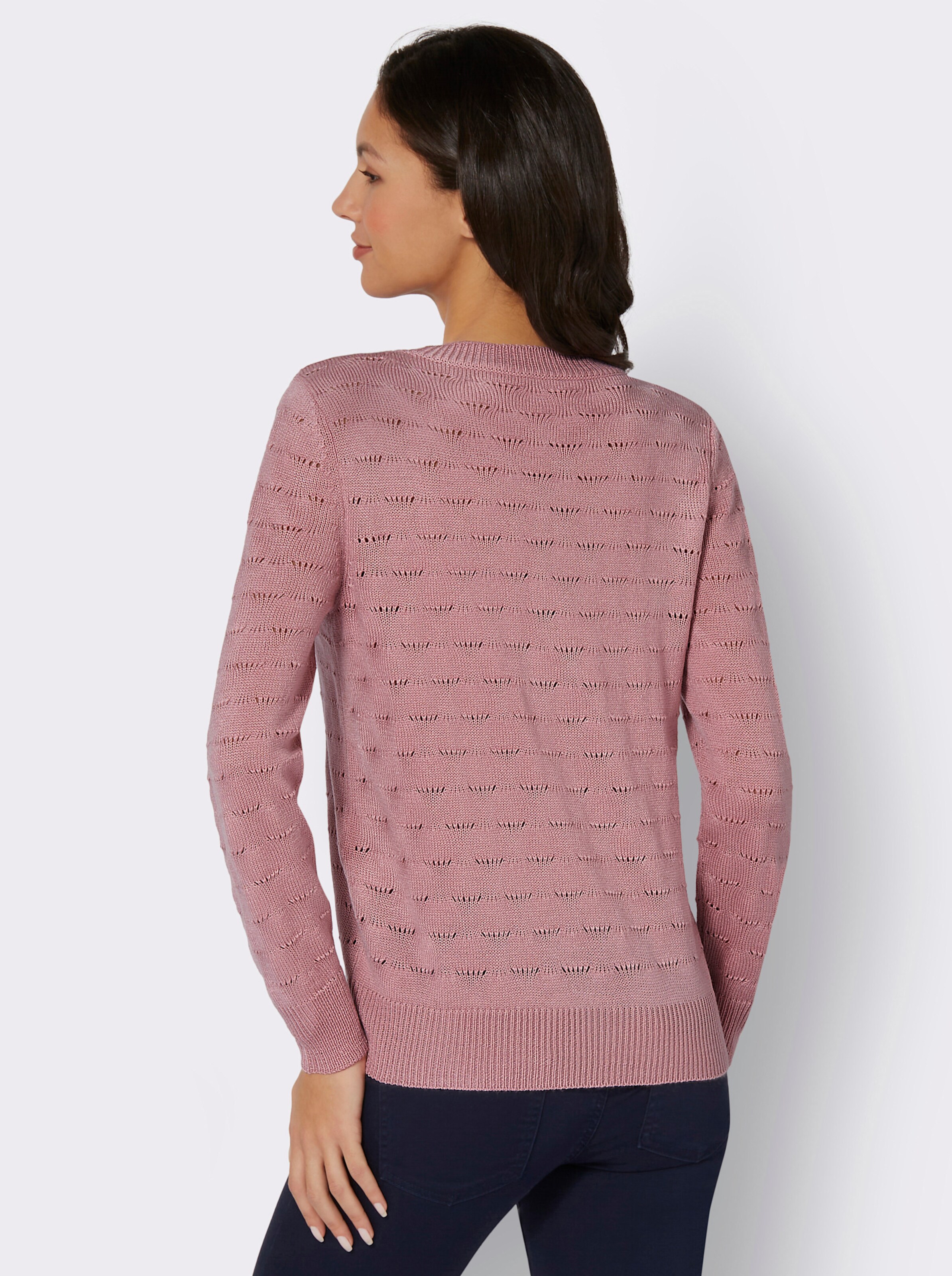 Ajourpullover mit Rundhals-Ausschnitt