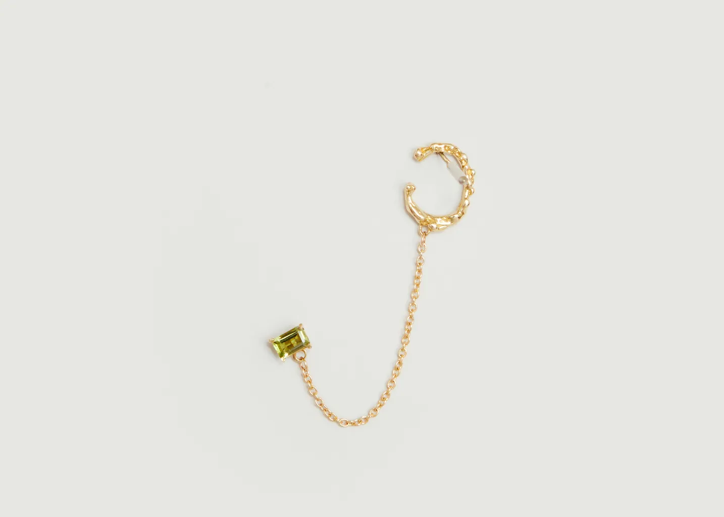 Boucle d'oreille puce et earcuff unitaire Roca Gem Peridot FARIS