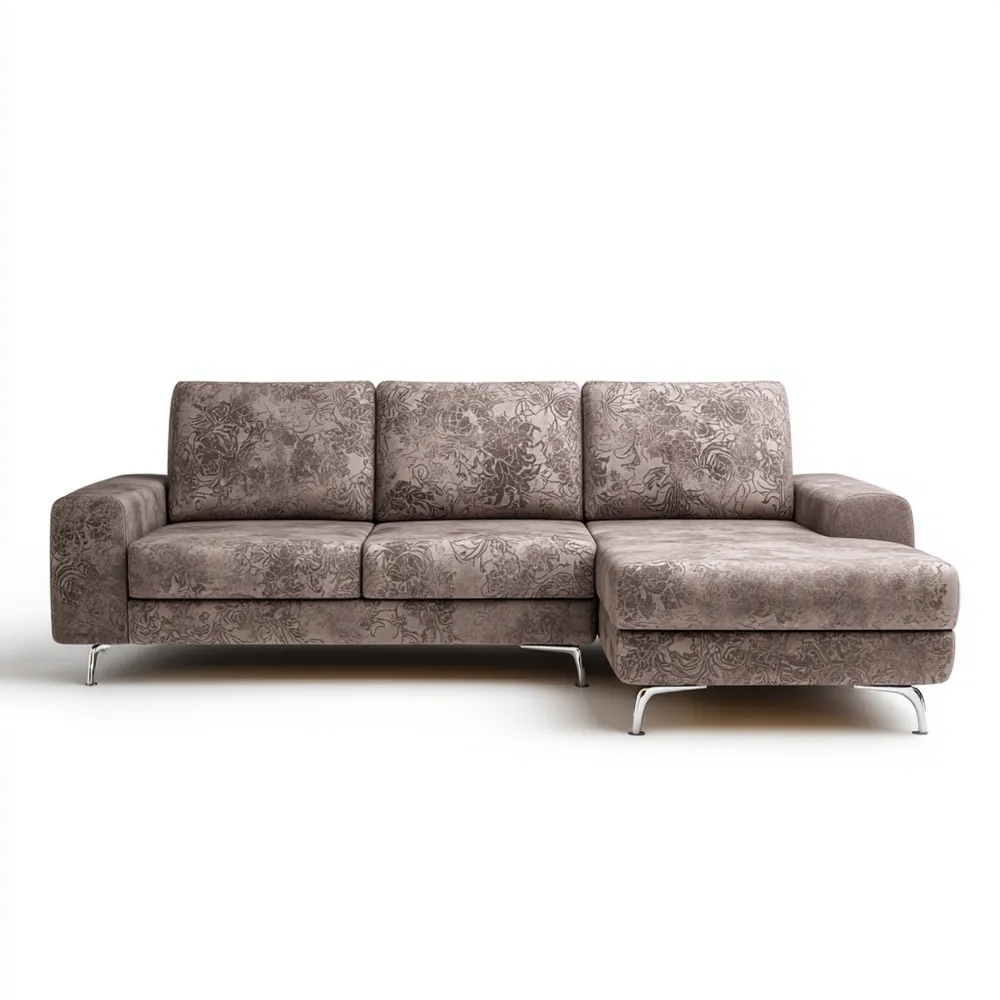 Ecksofa Stoff Gepolstert 200x85x100 cm - Braun - Modernes Design