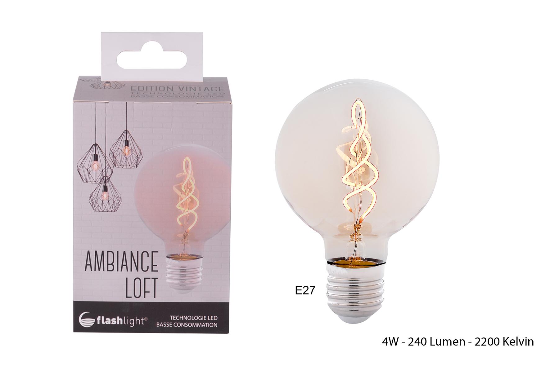 AMPOULE LED FLEX G95 AMBREE E27 4W