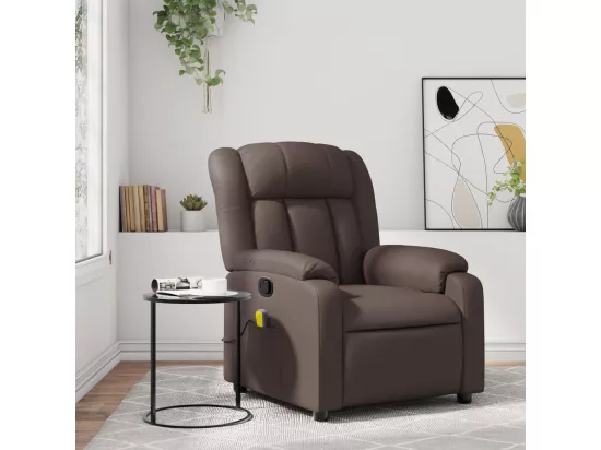 Fauteuil massant inclinable Marron Similicuir