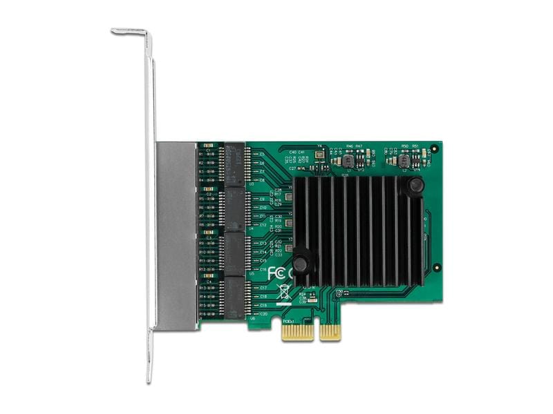 Delock Netzwerkkarte 4x 1Gbps, RTL8111 PCI-Express x1 Delock PCI Express x1 Karte 4 x RJ45 Gigabit LAN RTL8111