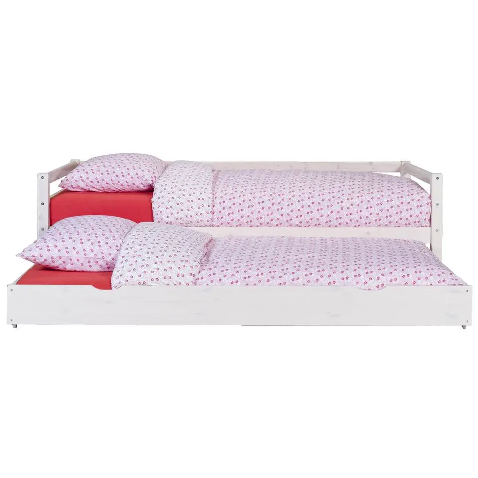 Bed Ties met bedlade - whitewash - 90x200 cm