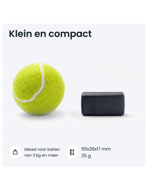 Tractive Gps Cat Mini - Kattenlocatievinder - 55x28x17 mm Donkerblauw Geschikt Voor Katten > 3 Kg