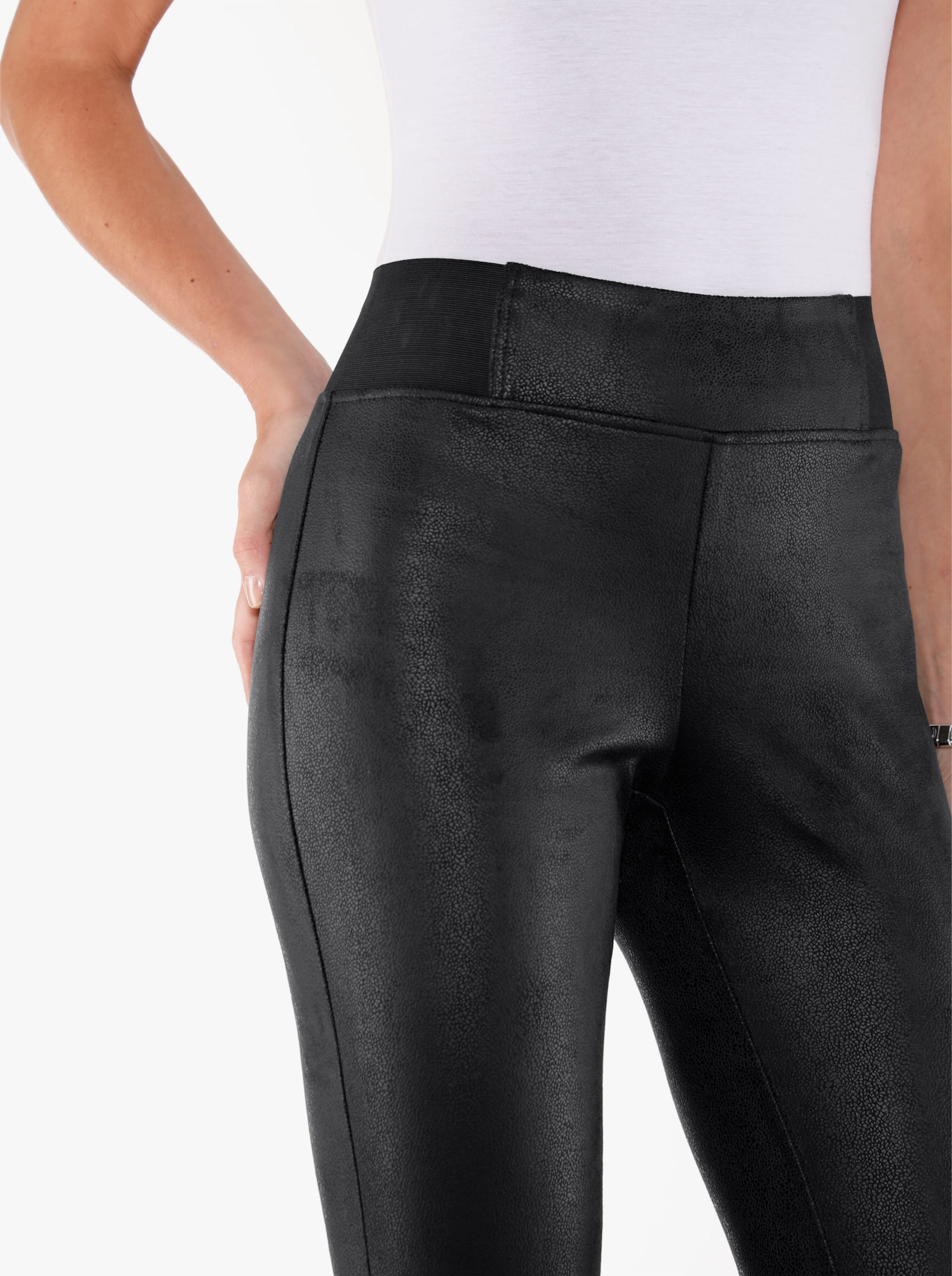 Leggings aus Leder-Imitat