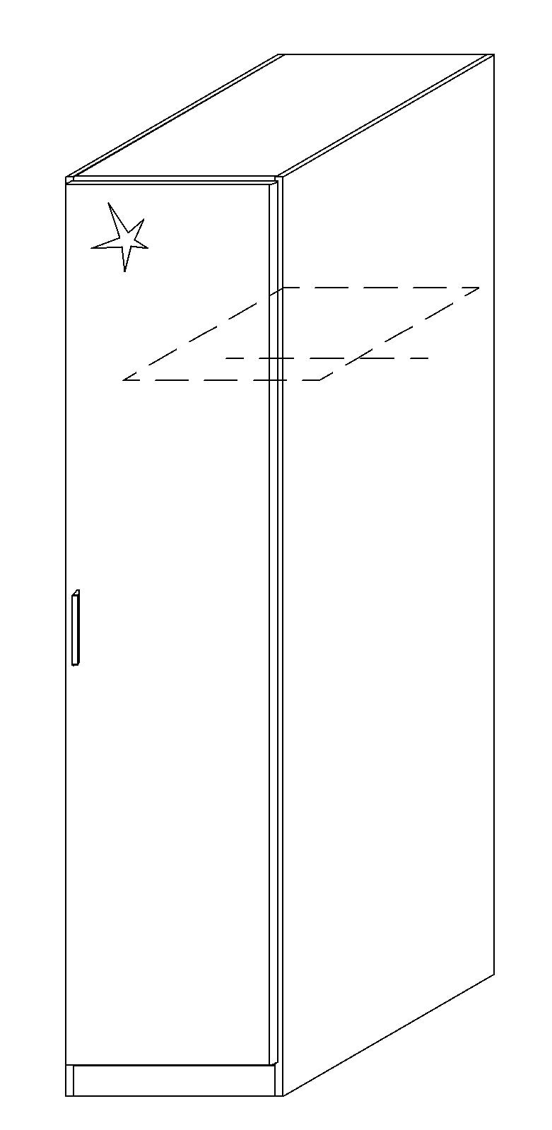 Kleiderschrank CELLE 1-türig Alpinweiß/HG grau
