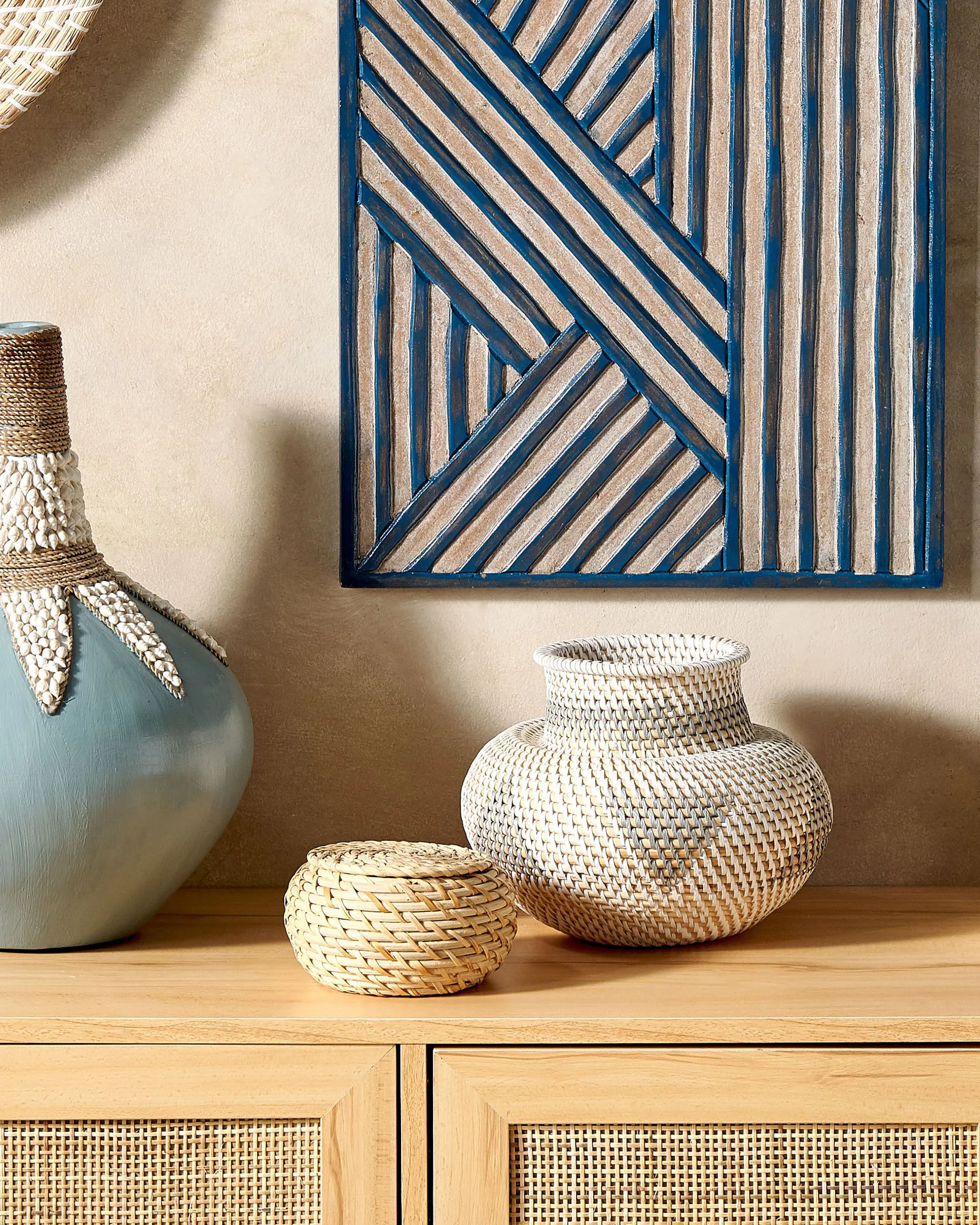 Decoratieve vaas ASAHAN Rotan 22 cm Natuurlijk