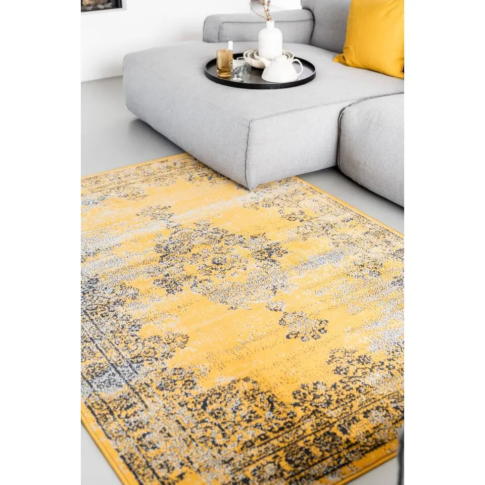 EVA Interior vintage Vloerkleed Bloom Geel - 270 x 185 cm
