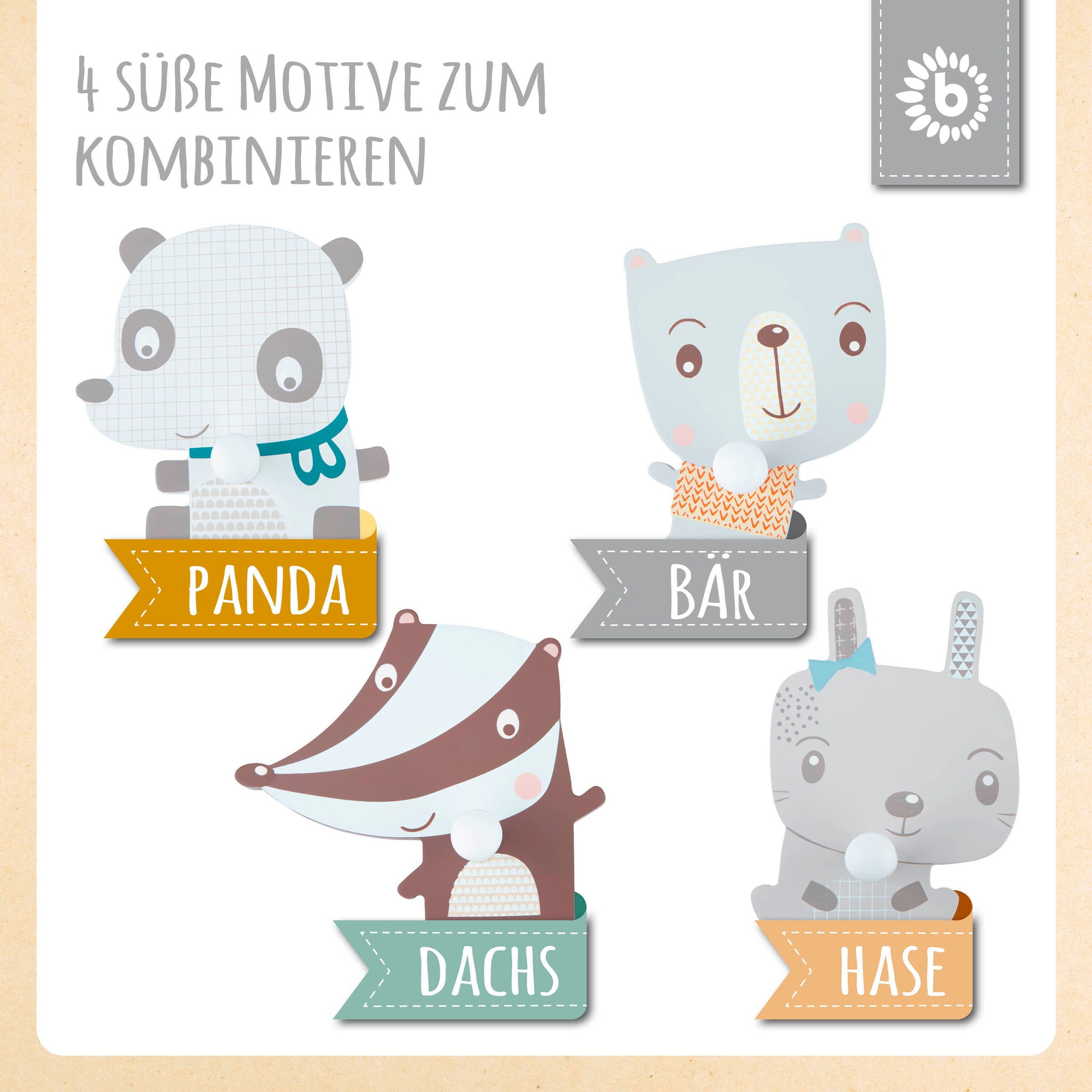 Bieco Garderobe Kinder Katze Mehrfarbig