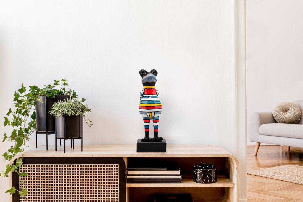 Skulptur GESTREIFTER FROSCH