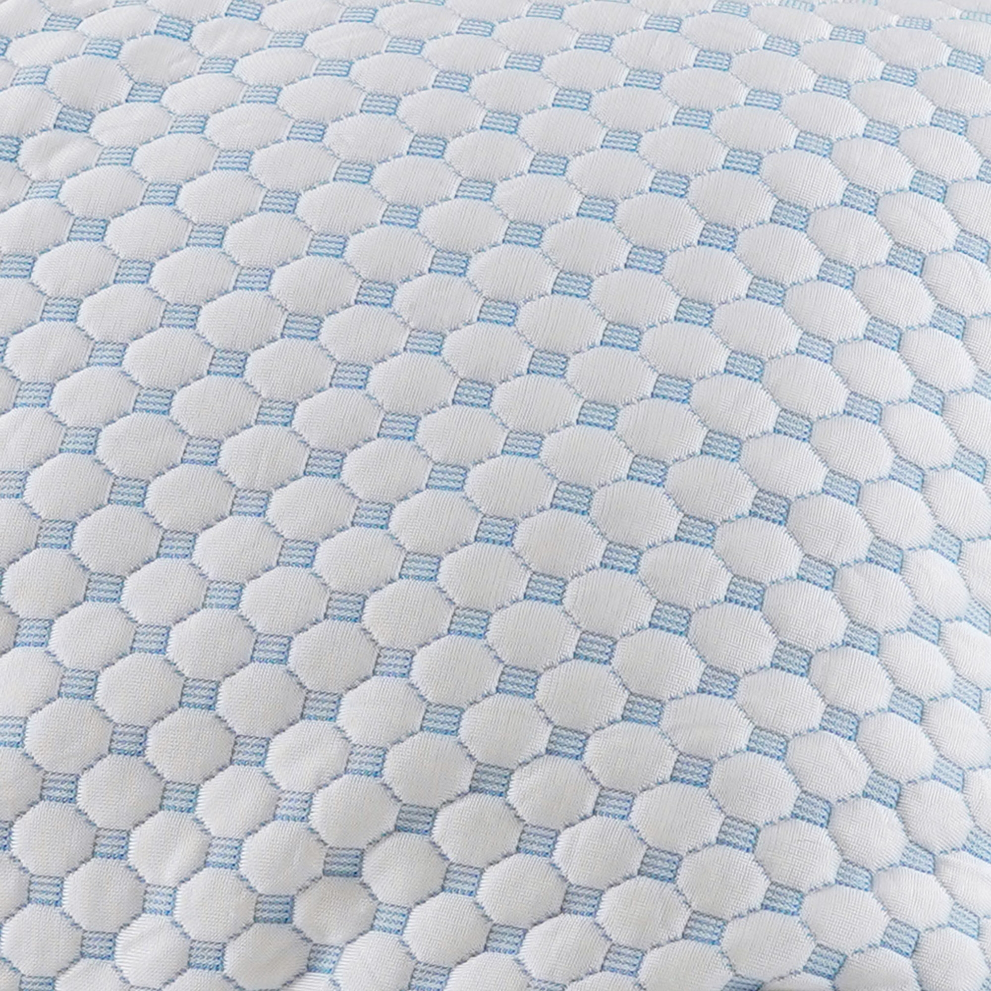 Orthopädisches Kopfkissen kühlend 71 x 51 cm weiss/blau