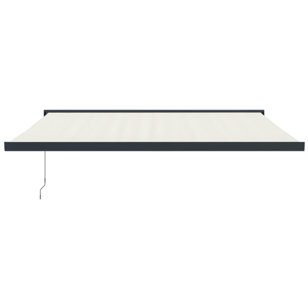 Auvent rétractable crème 4x3 m tissu et aluminium