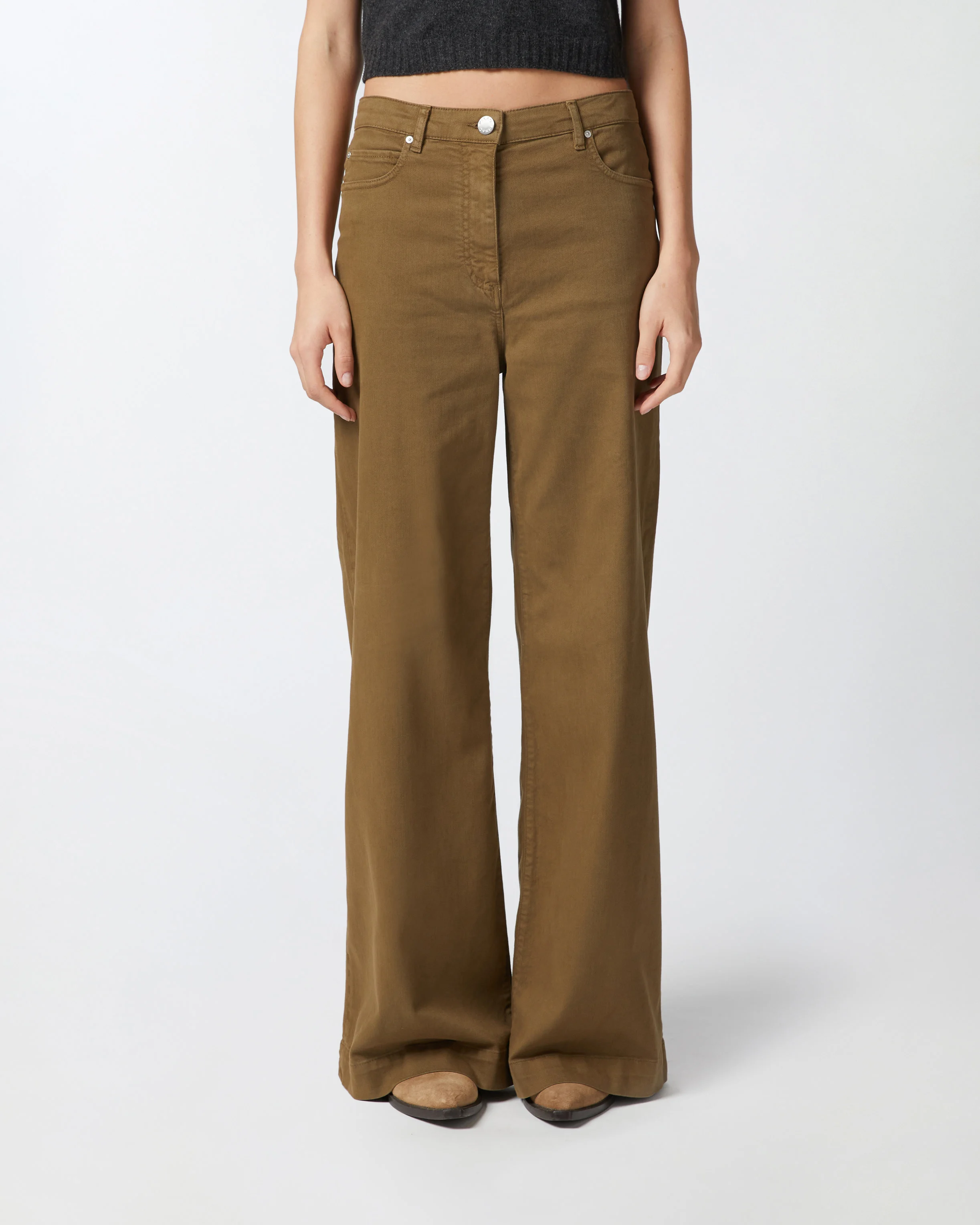 Pantalon wide leg | Vert
