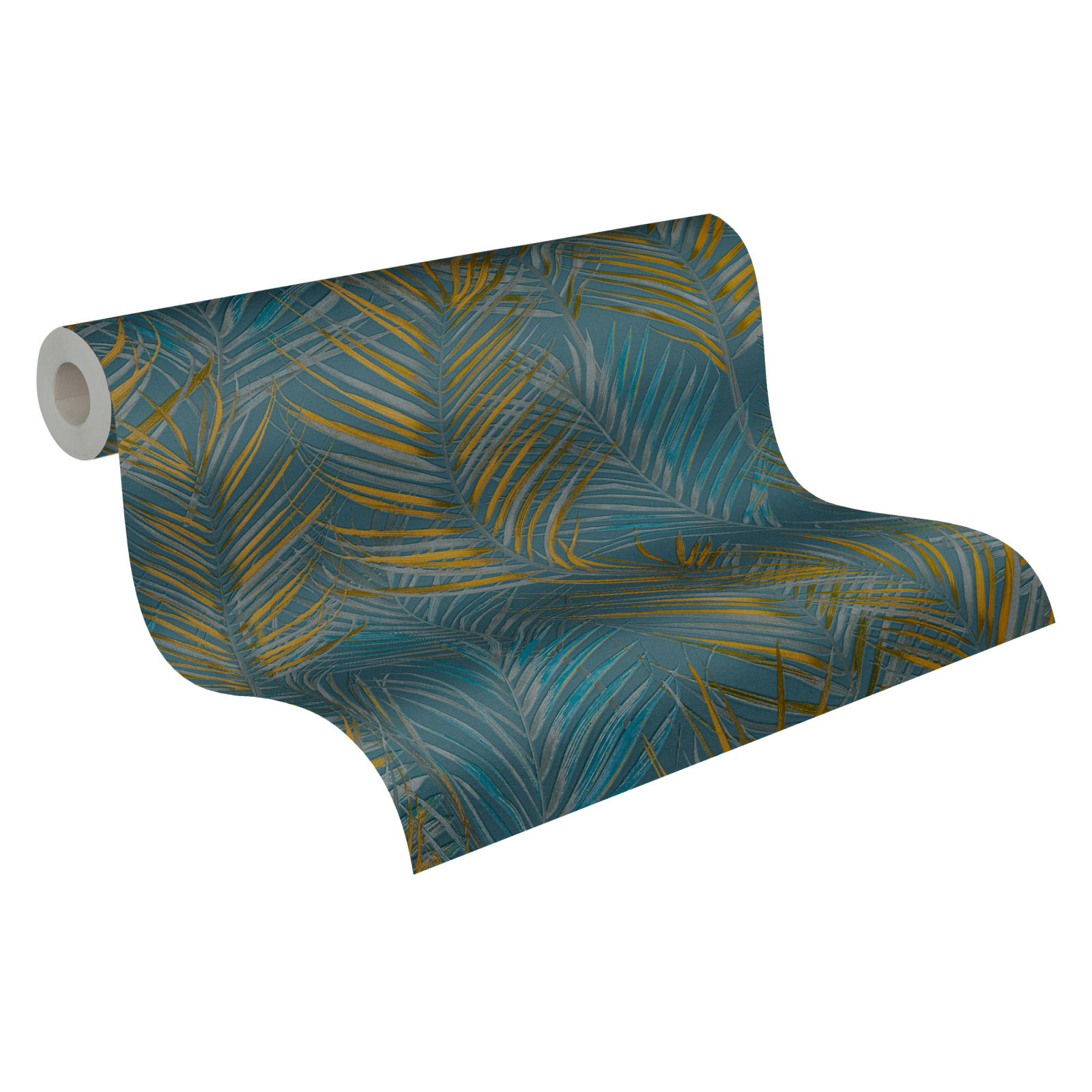 A.S. Creation Vliestapete - blau-gelb - Floral - 10 Meter