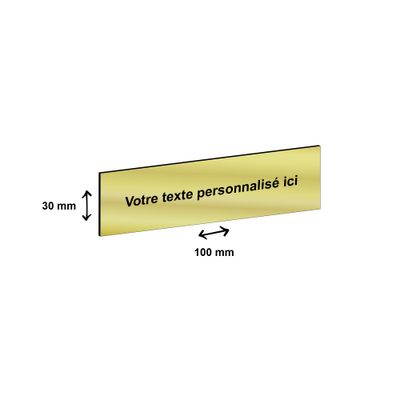 Plaque boîte à lettres personnalisée avec votre texte - 100 x 30 mm - dorée - adhésivée prête à poser