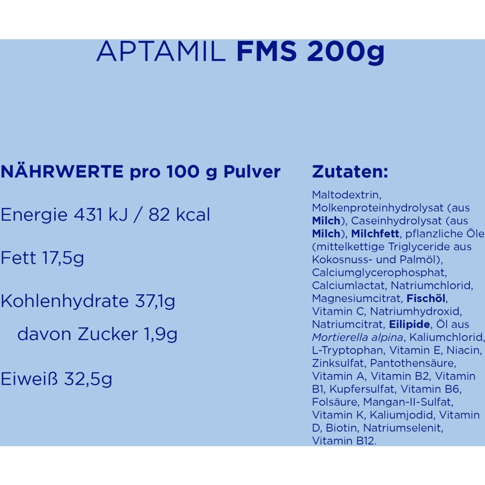 Aptamil FMS -Frauenmilchsupplement für Muttermilch ernährte Frühgeborene