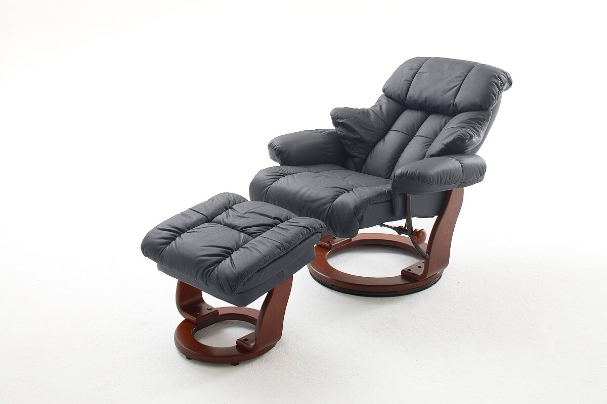iNNoSeat by MCA + CALGARY Relaxer mit Hocker - versch. Farben - Schwarz/Wallnuss