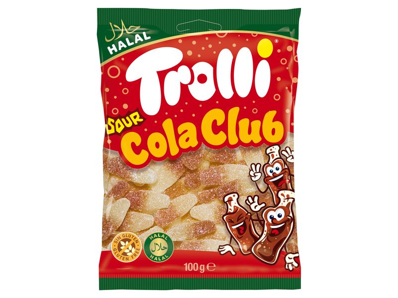Trolli Gummibonbons Halal Sour Cola Club 100 g Gummibonbons