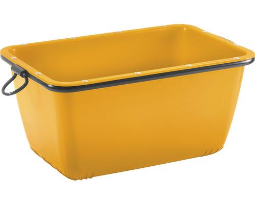Kant-en-klare mortelcontainer, kraanbaar, met gecoat buisframe, geel, 990 x 665 x 490 mm, 200 l
