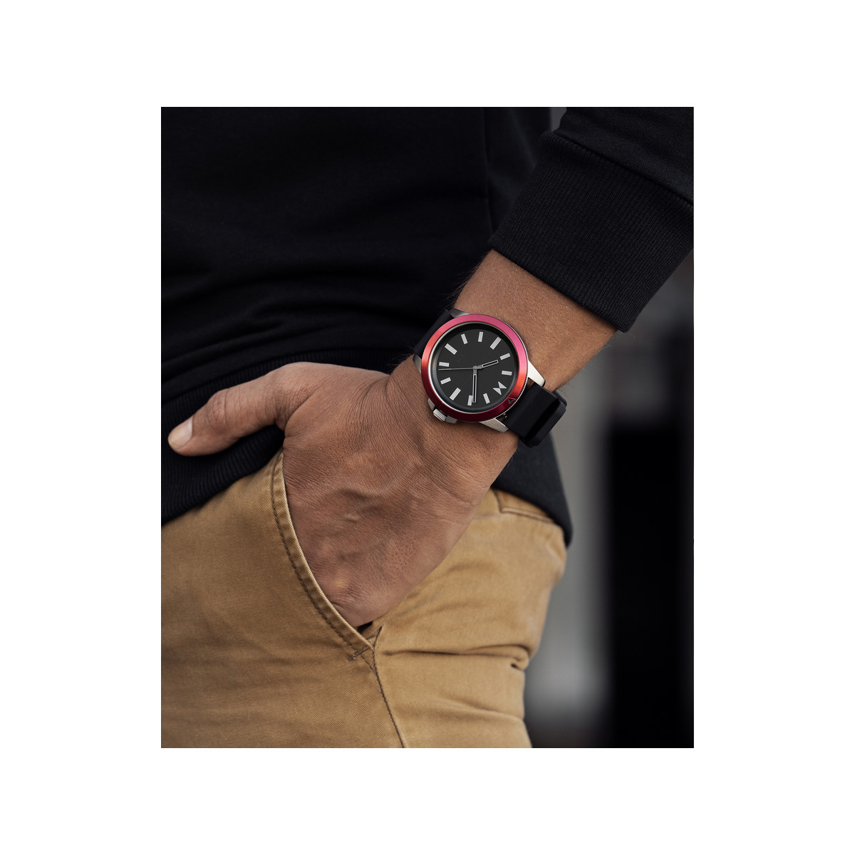 Montre MVMT homme acier silicone noir