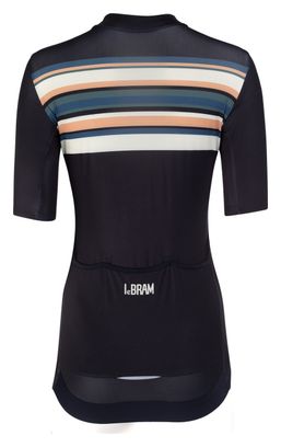 Maillot Manches Courtes Femme LeBram Arpettaz Bleu Coupe Ajustée