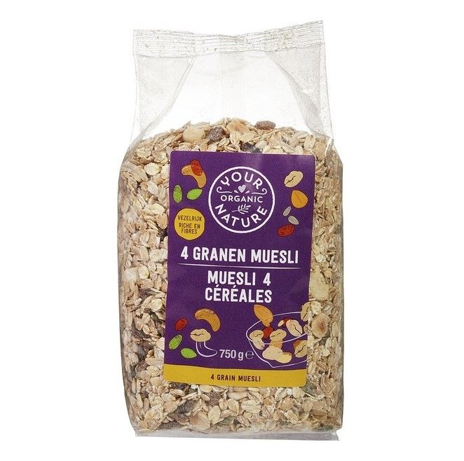 Your Organic Nature 4 Granen muesli (bio) 750 gram