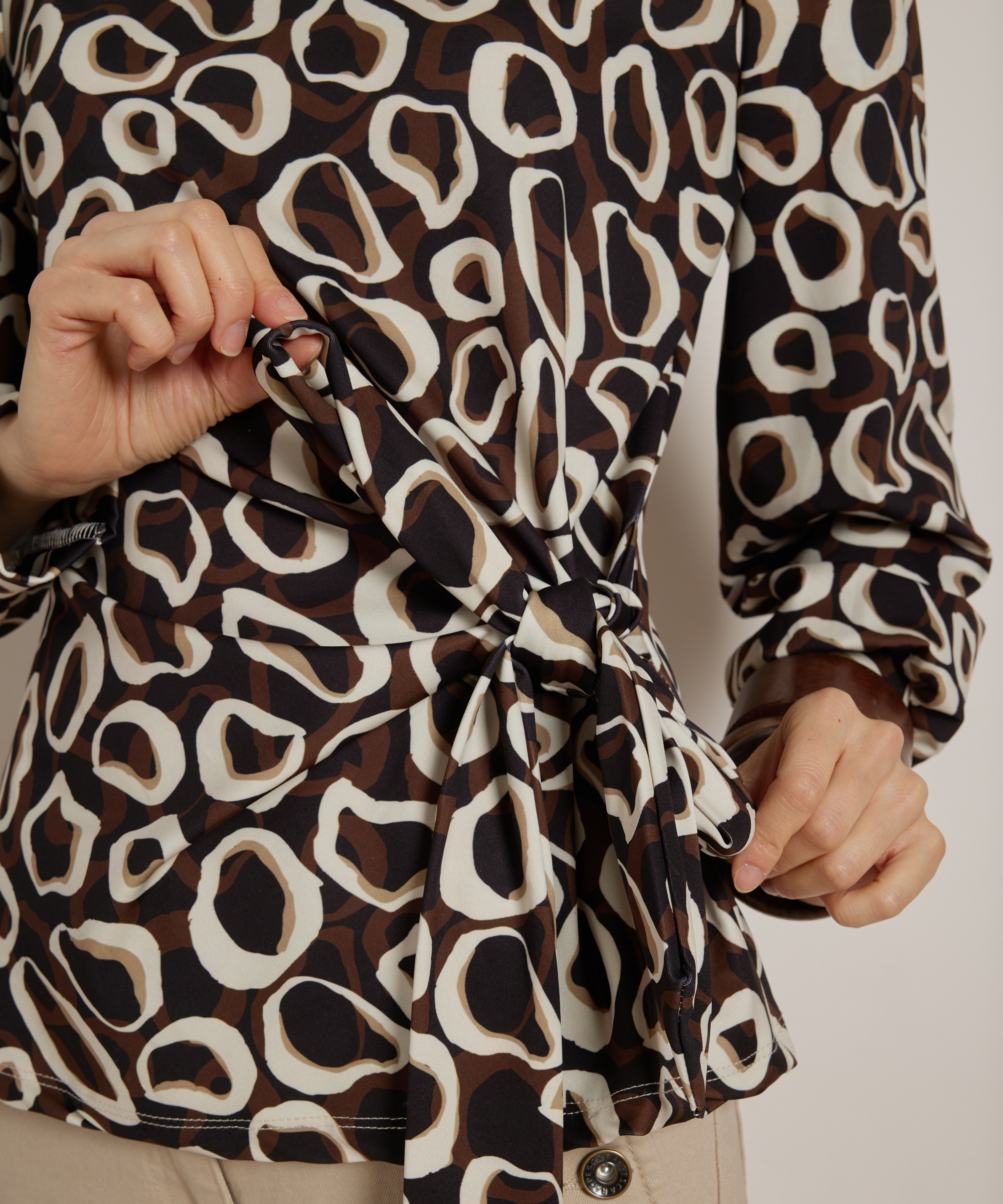strik top met all-over print