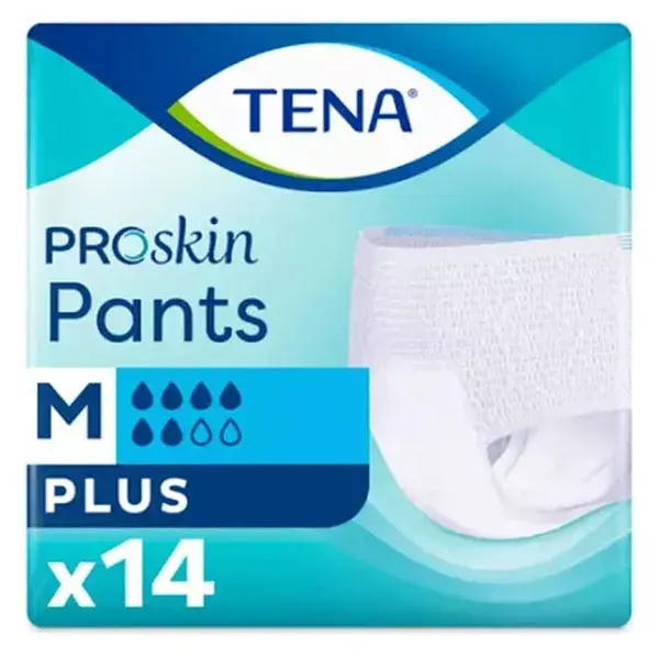 Calça Absorvente TENA Proskin Tamanho Plus M Pacote com 14 unidades