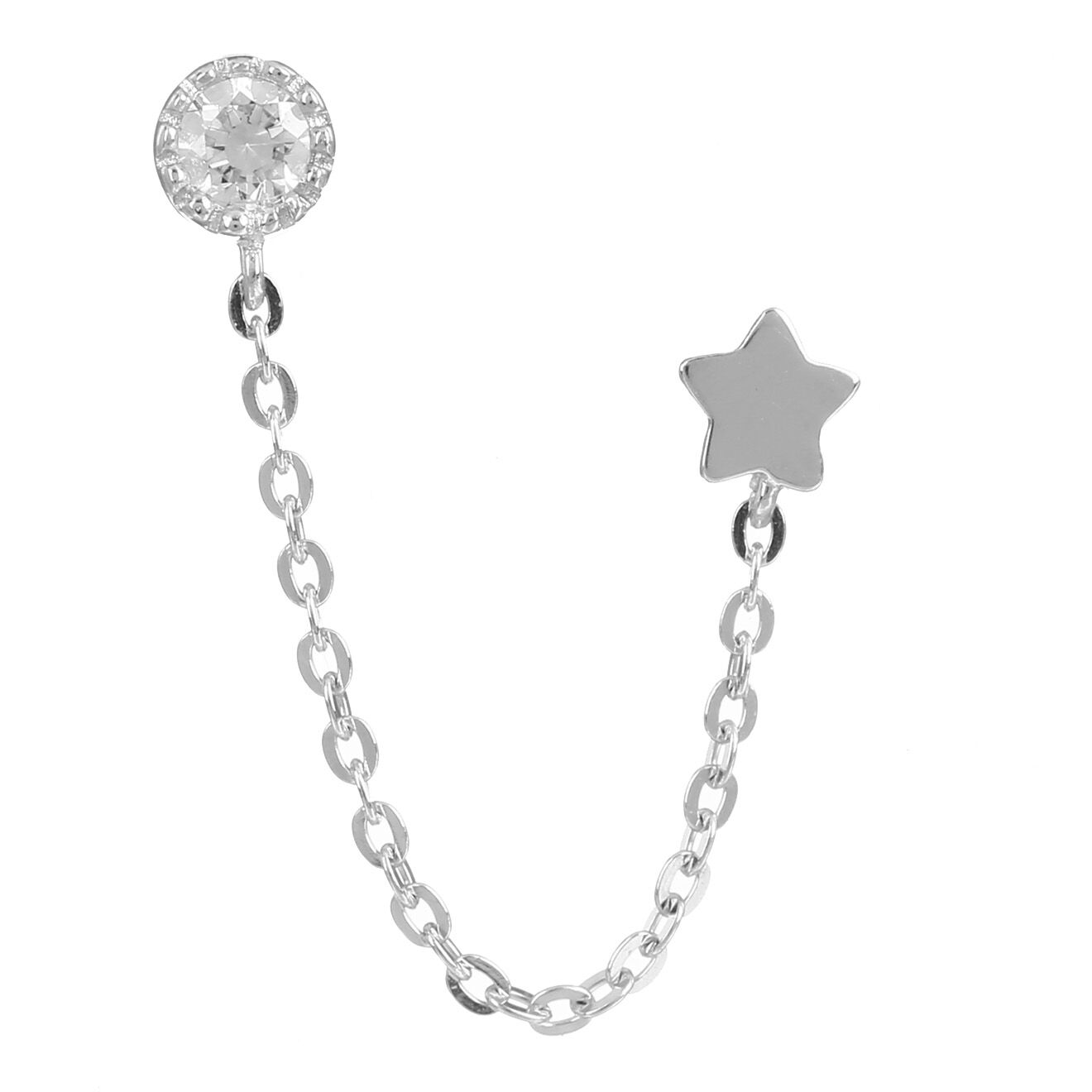 Instant d'Or Boucle d'oreille unitaire Royal or blanc