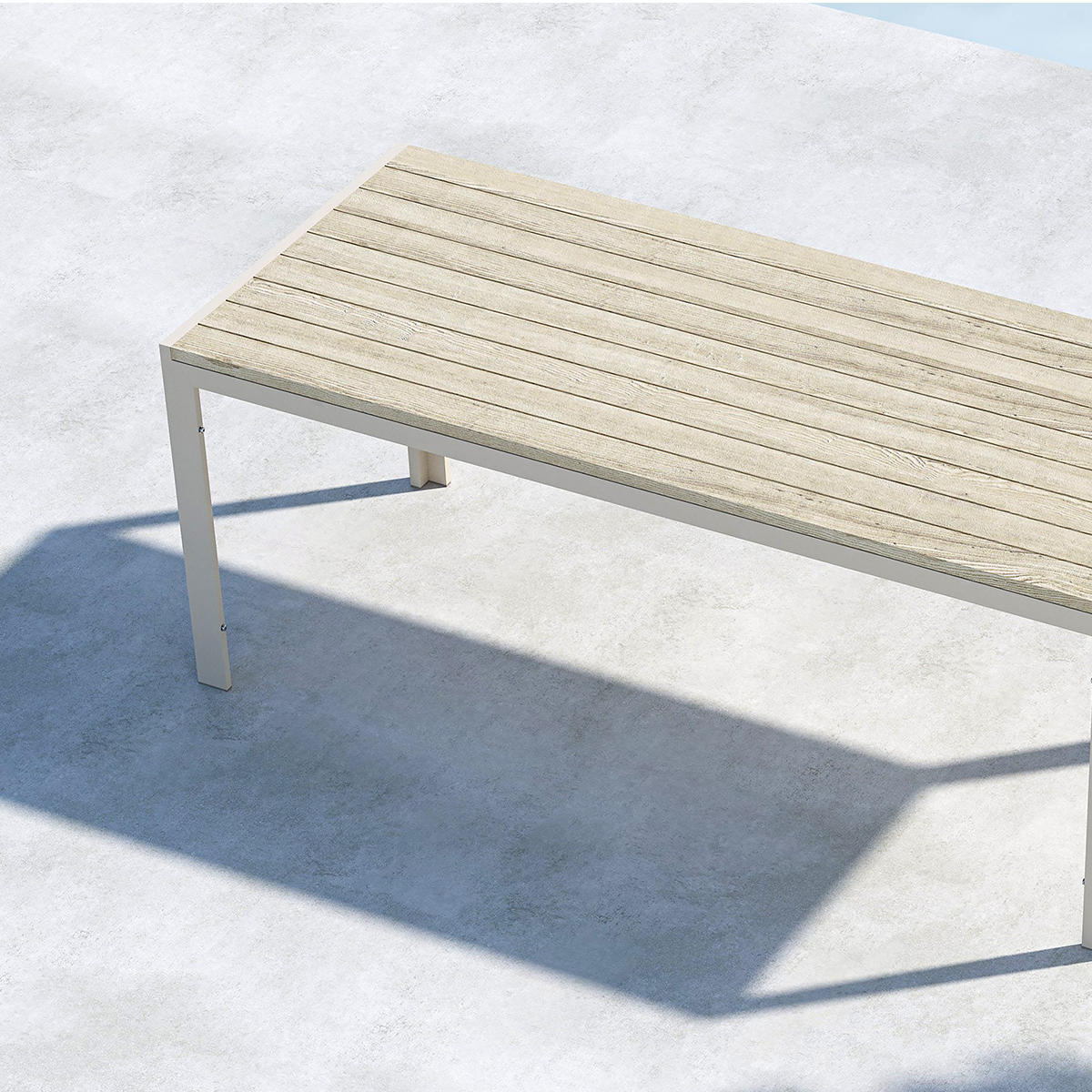 Tuin eettafel Joas Beige - 205 x 90 cm