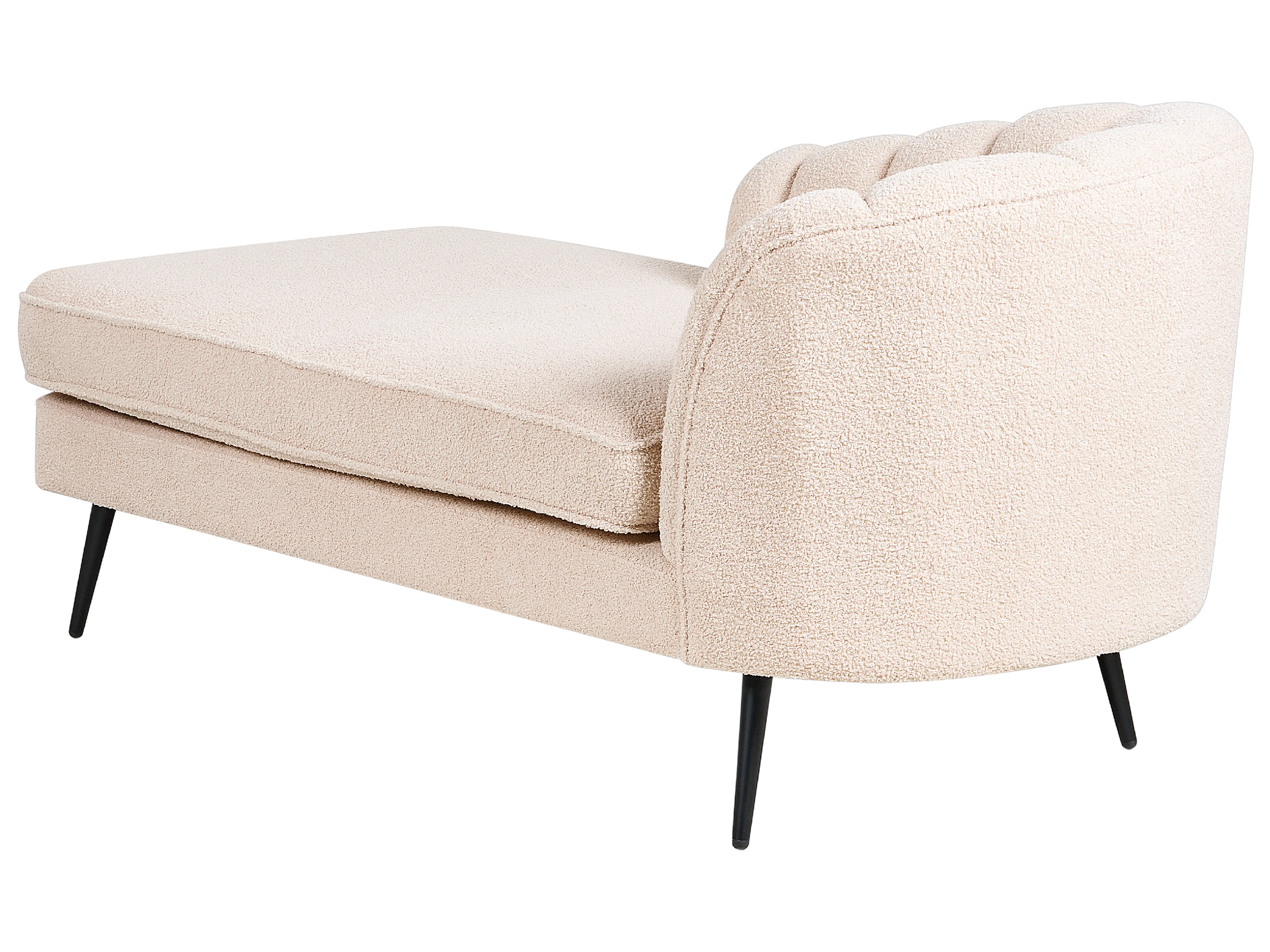 Rechtszijdige chaise longue ALLIER Bouclé Lichtbeige