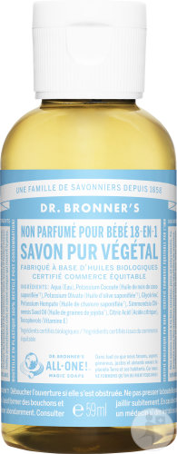Dr Bronner's Savon Liquide Sans Parfum Flacon 59ml