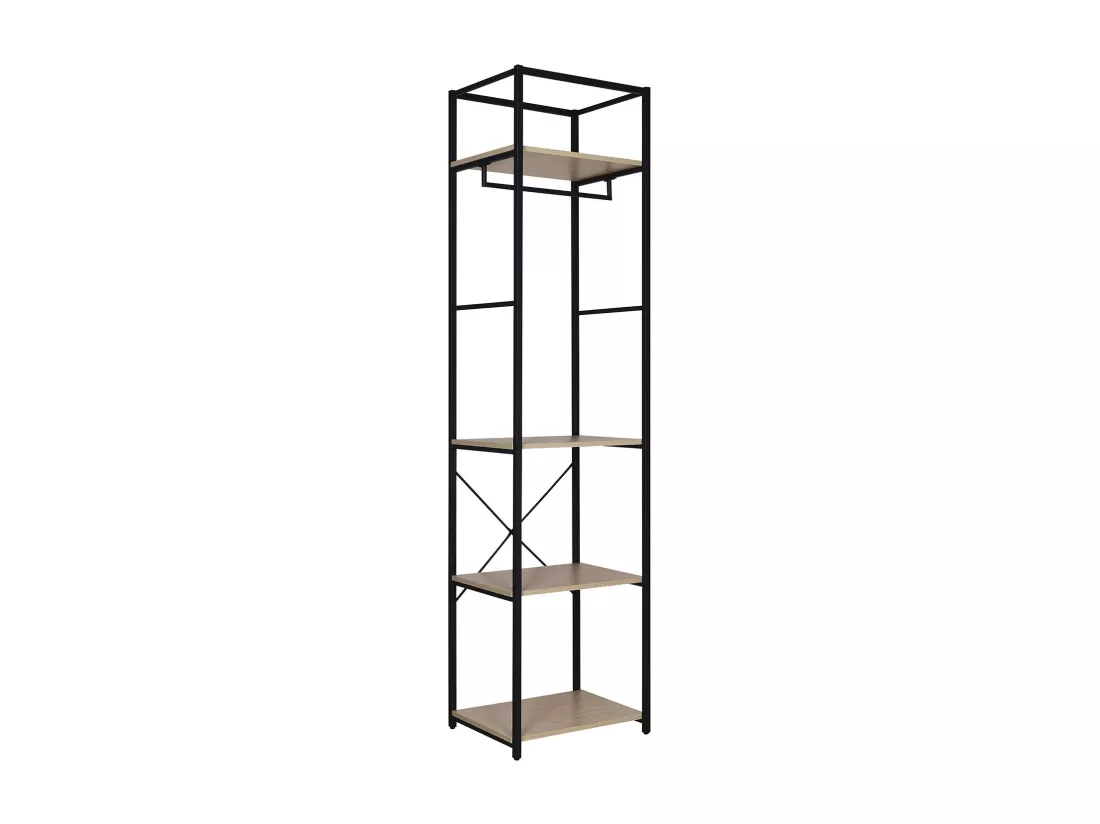 Portant vêtements en bois et métal NOIR L50 x H200cm JUNE