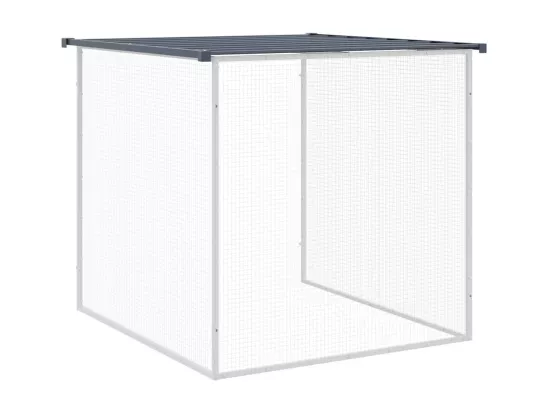 Poulailler avec toit anthracite 203x98x90 cm acier galvanisé