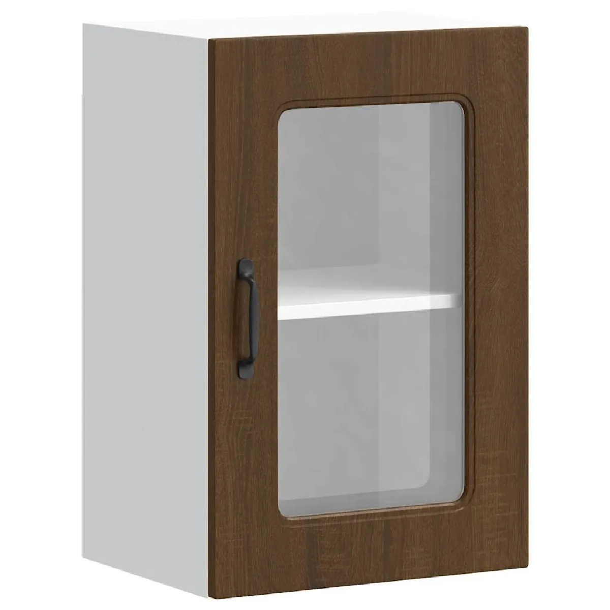 vidaXL Armoire Murale de Cuisine et Porte en Verre Kalmar - Chêne Marron